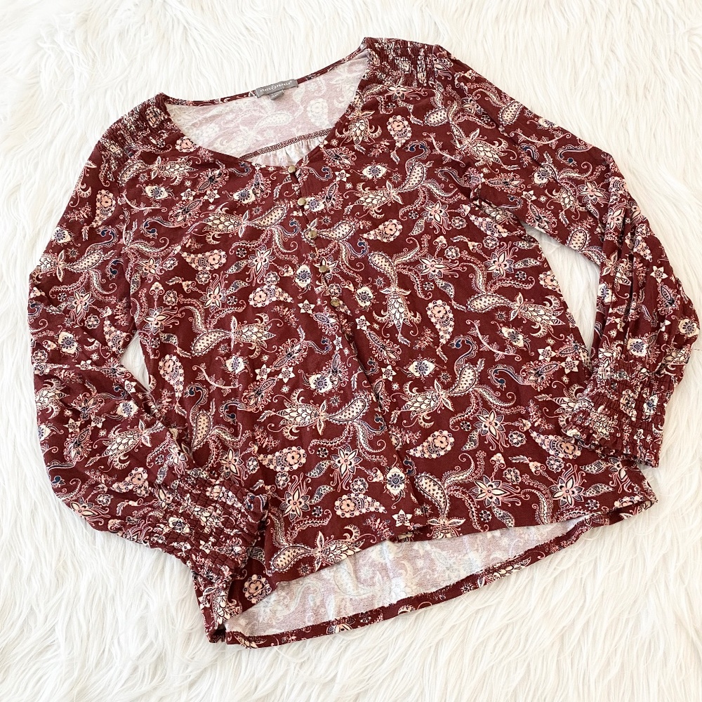 Peace & Pearls Long Sleeve Top